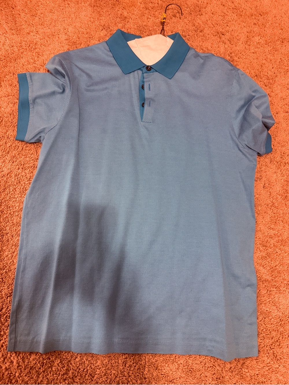 Hugo Boss Light Blue Polo with Teal Contrast Collar